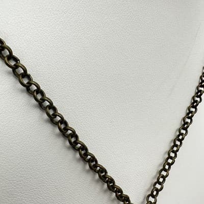 Vintage 90s Bronze Filigree Pendant Beads Necklace Rhinestone Women's Jewelry - Thumbnail 12