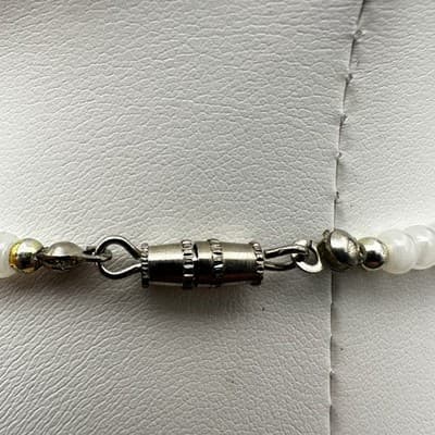 Vintage 90s Aqua Frosted Glass Beaded Layered Necklace Silver Tone Jewelry Boho - Thumbnail 10
