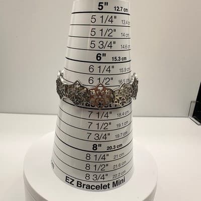 Vintage Y2K Silver Tone Filigree Stretch Link Bracelet Clear Rhinestone Jewelry - Thumbnail 11