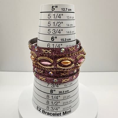 Vintage 90s Pink Glitter Bangle Bracelet Set Rhinestone Boho Women's Jewelry - Thumbnail 15