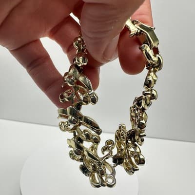Vintage 80s Gold Tone Fleur De Lis Scroll Link Bracelet Women's Jewelry - Thumbnail 9