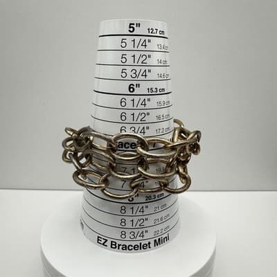 Vintage 80s Gold Tone Chunky Oval Trio-Strand Link Chain Hand Bracelet Jewelry - Thumbnail 10