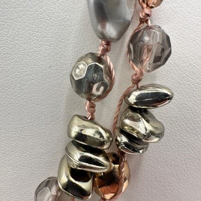 Vintage 90s Cookie Lee Multi-Strand Shell & Glass Bead Necklace Women's Jewelry - Thumbnail 7