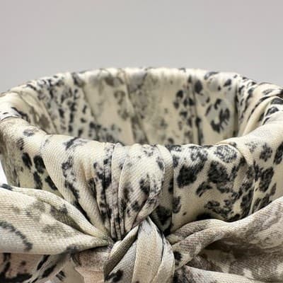 Vintage 90s Satin Leopard Print Bow Cuff Bracelet Cream & Black Fashion Jewelry - Thumbnail 7