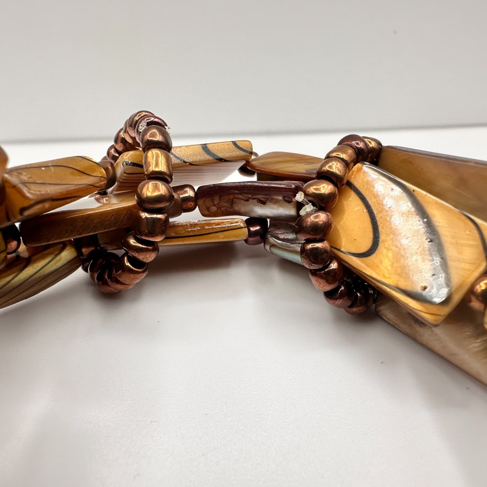 Vintage 90s Multi-Stand Stretch Bracelet Beads Chunky Boho Women's Jewelry Boho - Thumbnail 6