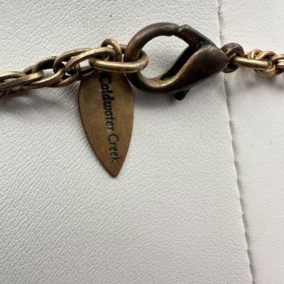 Vintage 80s Bohemian Mixed Stone & Metal Leaf Statement Choker Neckless Jewelry - Thumbnail 11