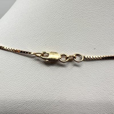 Vintage 90s Gold Tone Leaf Tassel Necklace Box Chain Boho Statement Pendant - Thumbnail 9