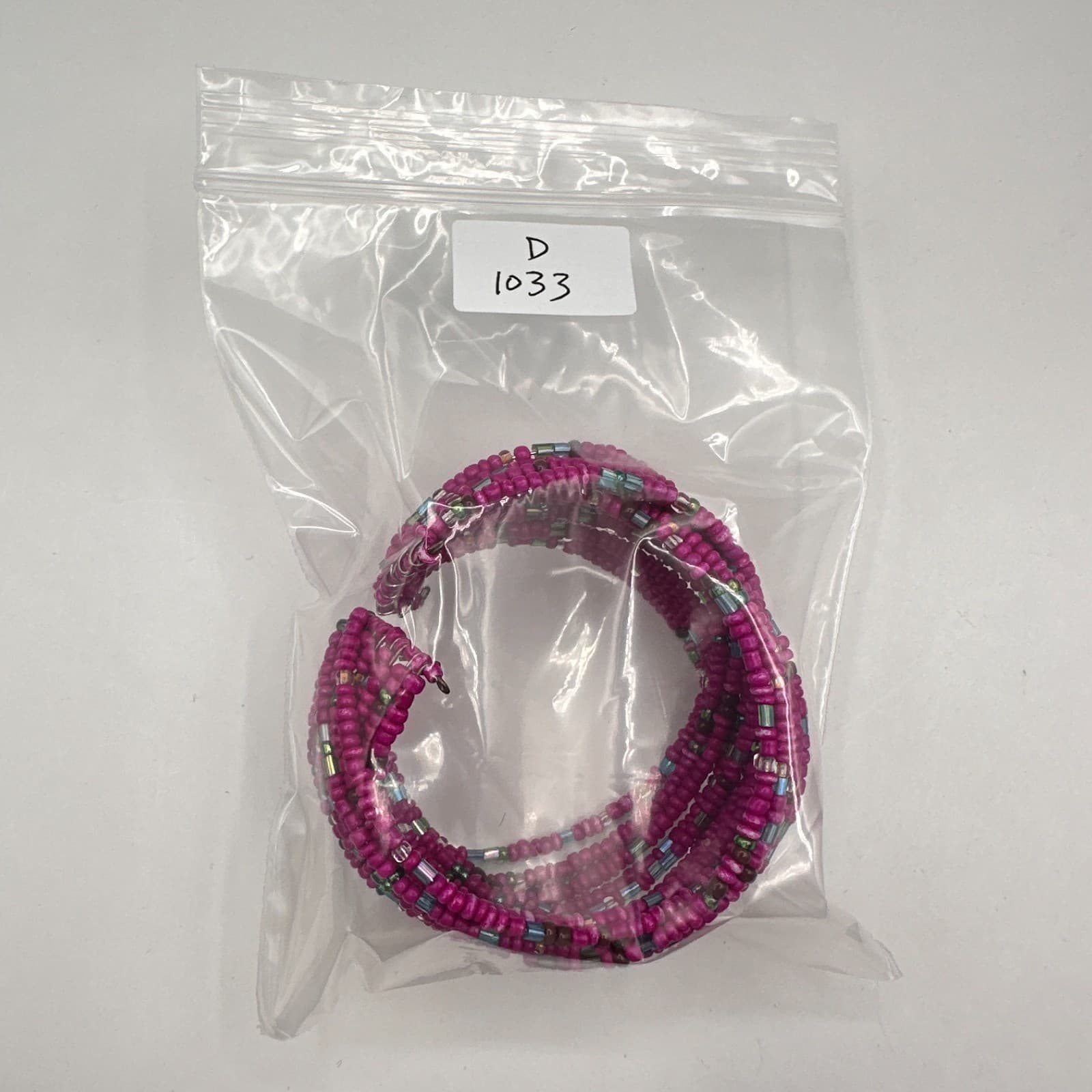 Vintage 90s Beaded Multi Strand Adjustable Stretch Cord Wrap Women's Bracelet - Thumbnail 8