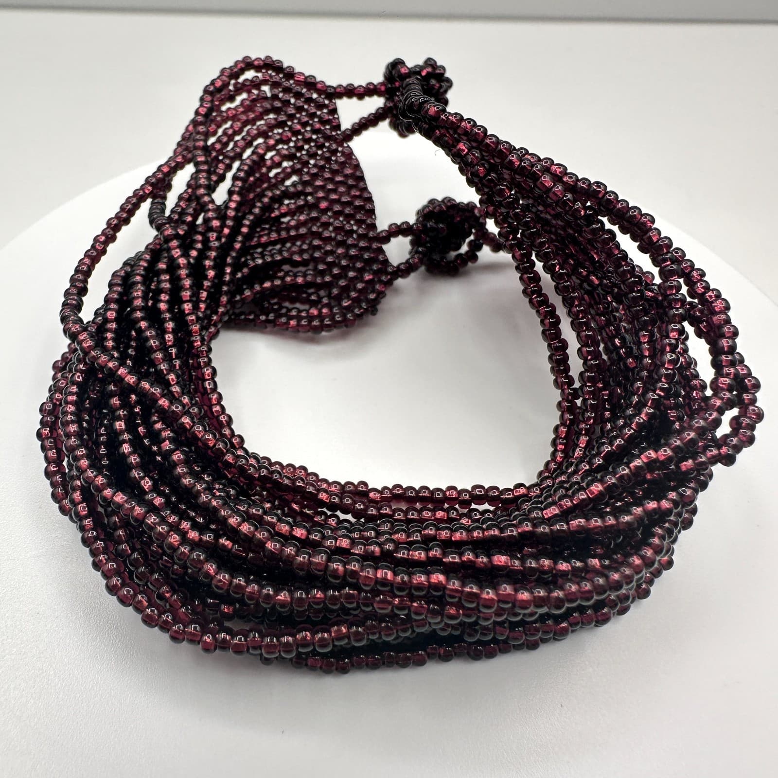 Vintage 90s Floral Seed Bead Multi Strand Statement Bracelet Women's Jewelry Y2K - Thumbnail 7