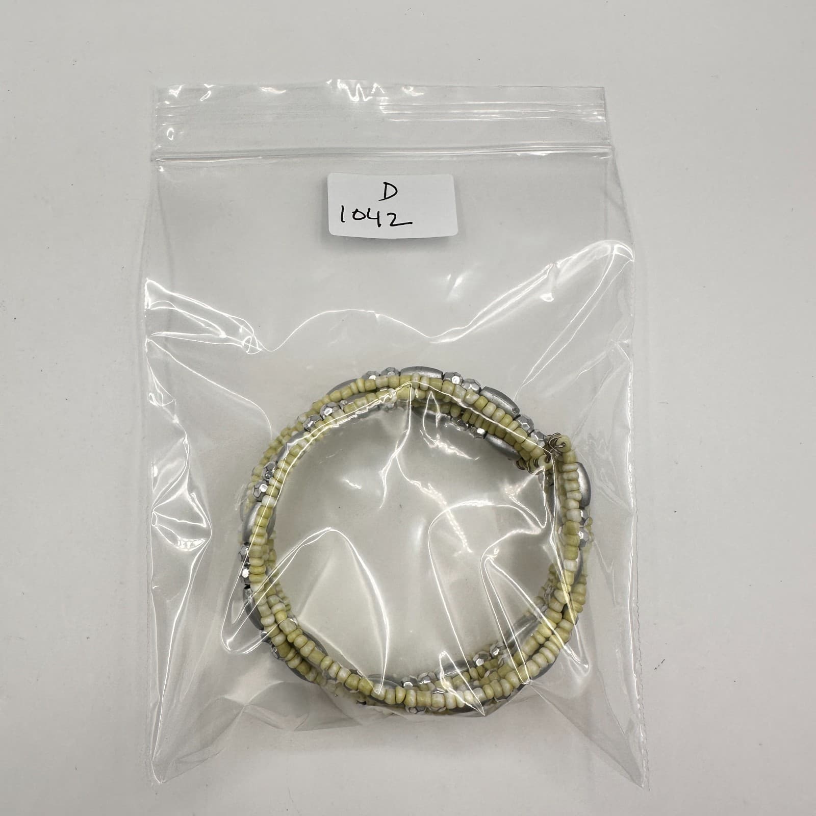 Vintage 90s Beaded Multi Strand Adjustable Stretch Cord Wrap Women's Bracelet - Thumbnail 8