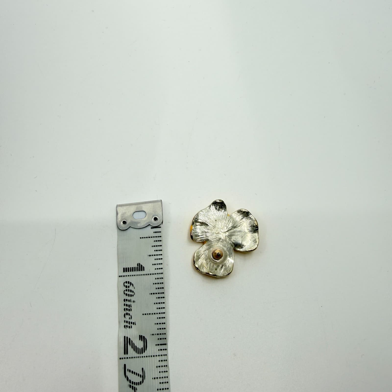 VTG Yellow Enamel Flower Stud Earrings Cottagecore Boho Statement Festival Gift - Thumbnail 9