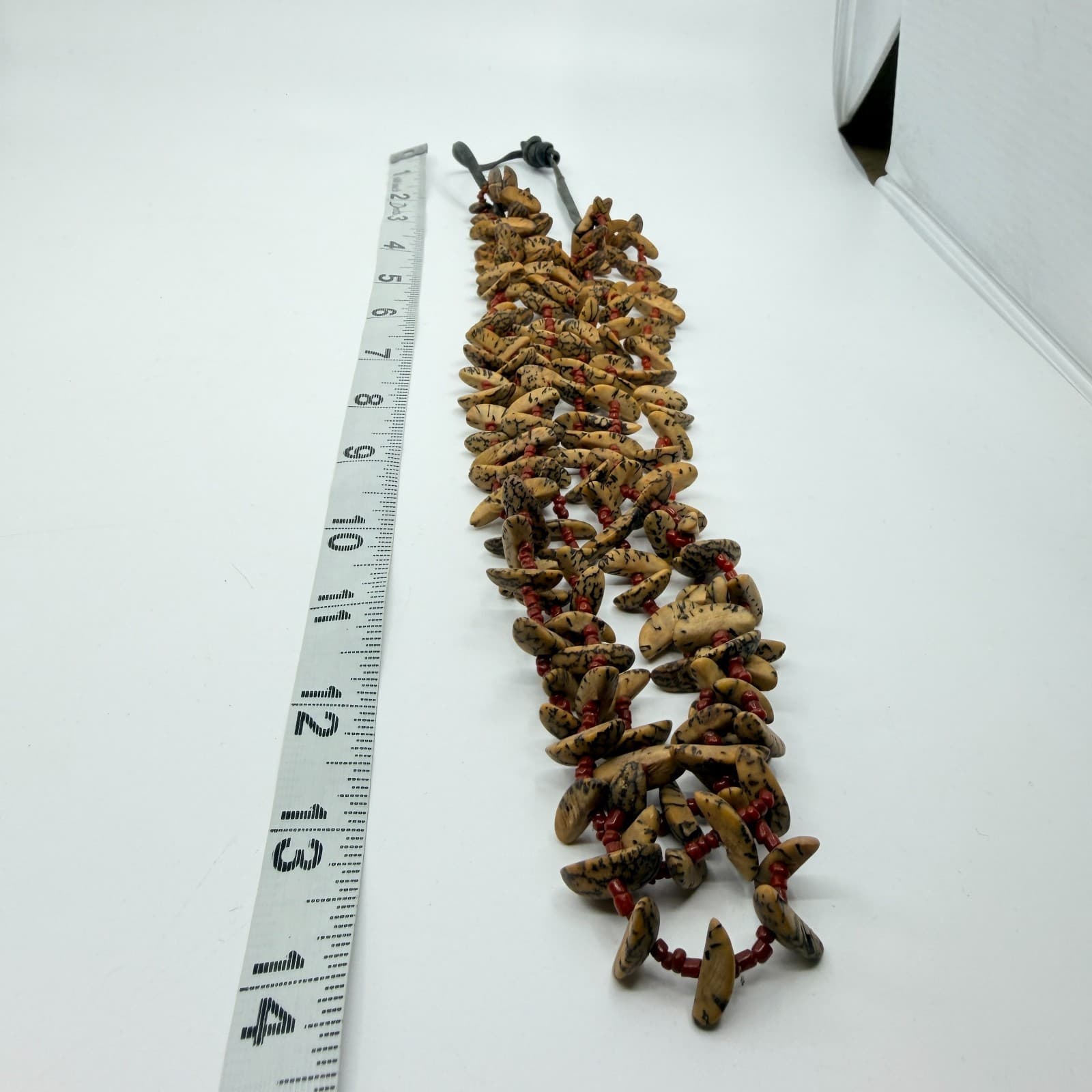 Multi-Strand Seed Bead Necklace Tribal Earthy Natural Stone Layered Statement - Thumbnail 8