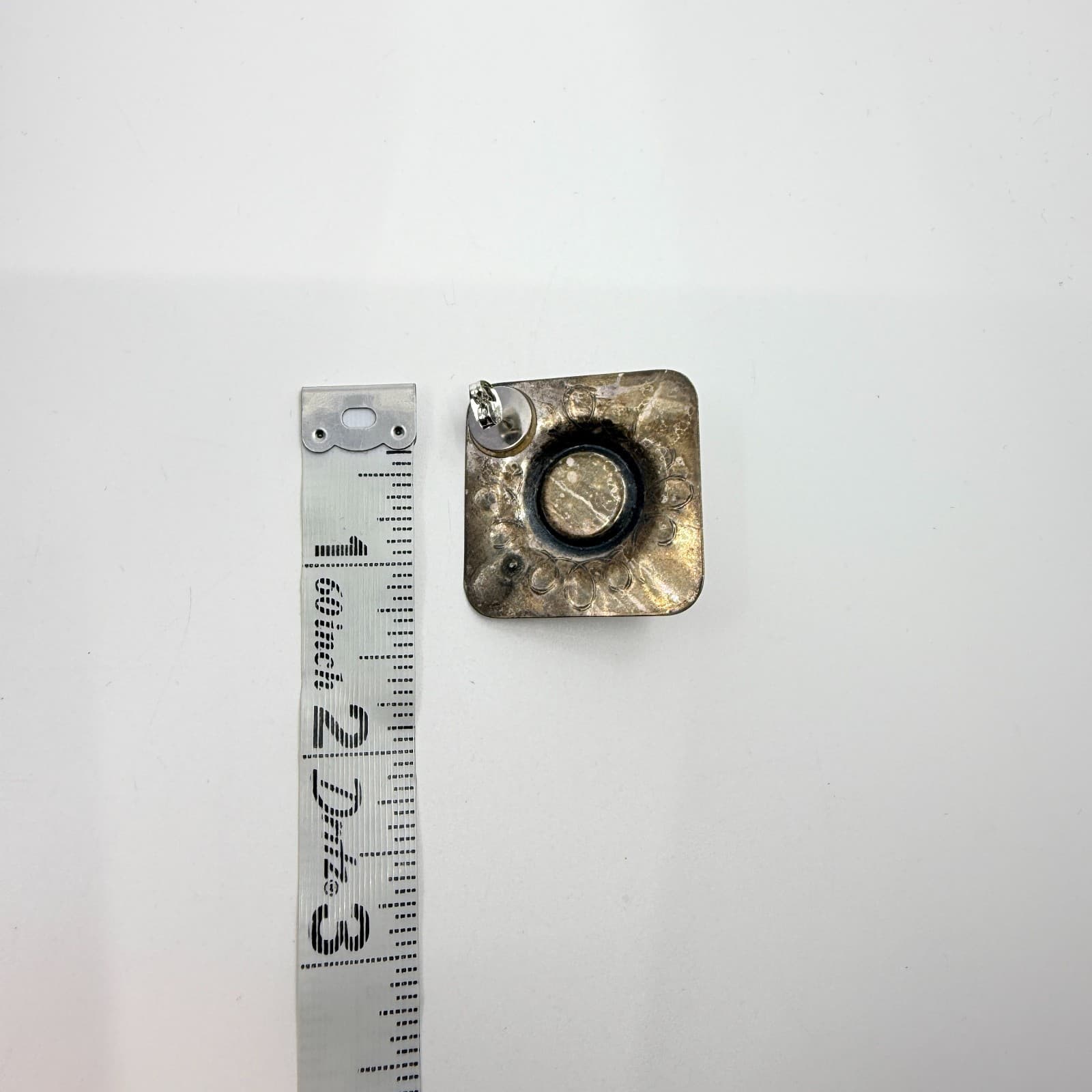 Vintage Bold Two Tone Geometric Stud Earring Silver & Gold Tone Square Statement - Thumbnail 10