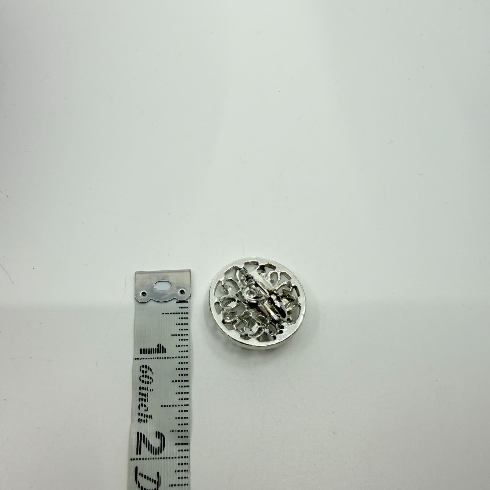 Silver Tone Metal Open Filigree Floral Circle Clip On Earrings Statement Boho - Thumbnail 8