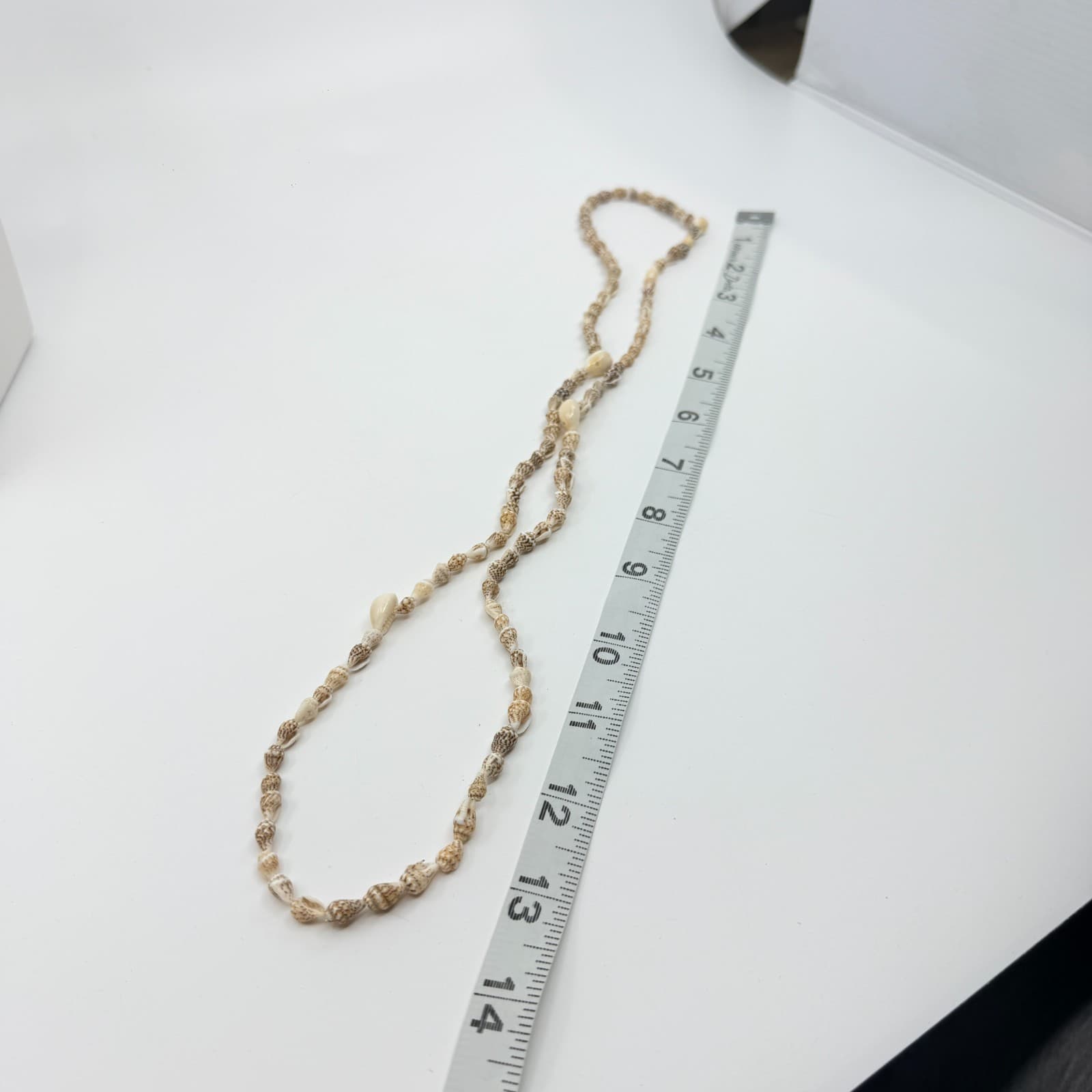 Coastal Seashell Beaded Necklace Boho Beach Summer Jewelry Tan White Natural - Thumbnail 8