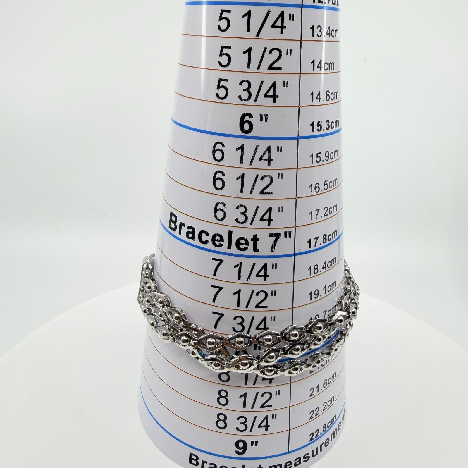 Silver Tone Geometric Multi-Row Chain Bracelet Layering Statement Boho Jewelry - Thumbnail 9