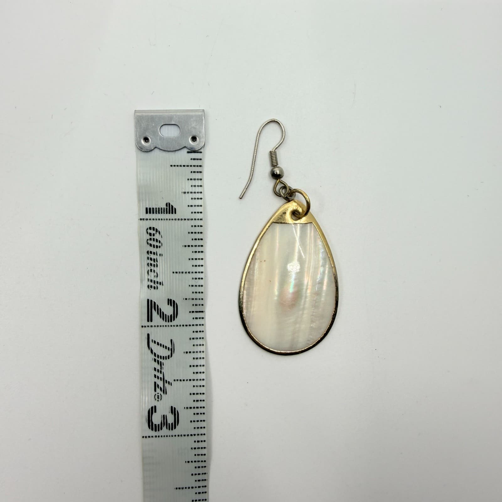 Mother of Pearl Teardrop Dangle Earrings Boho Chic Gold Tone Metal Jewelry Gift - Thumbnail 6