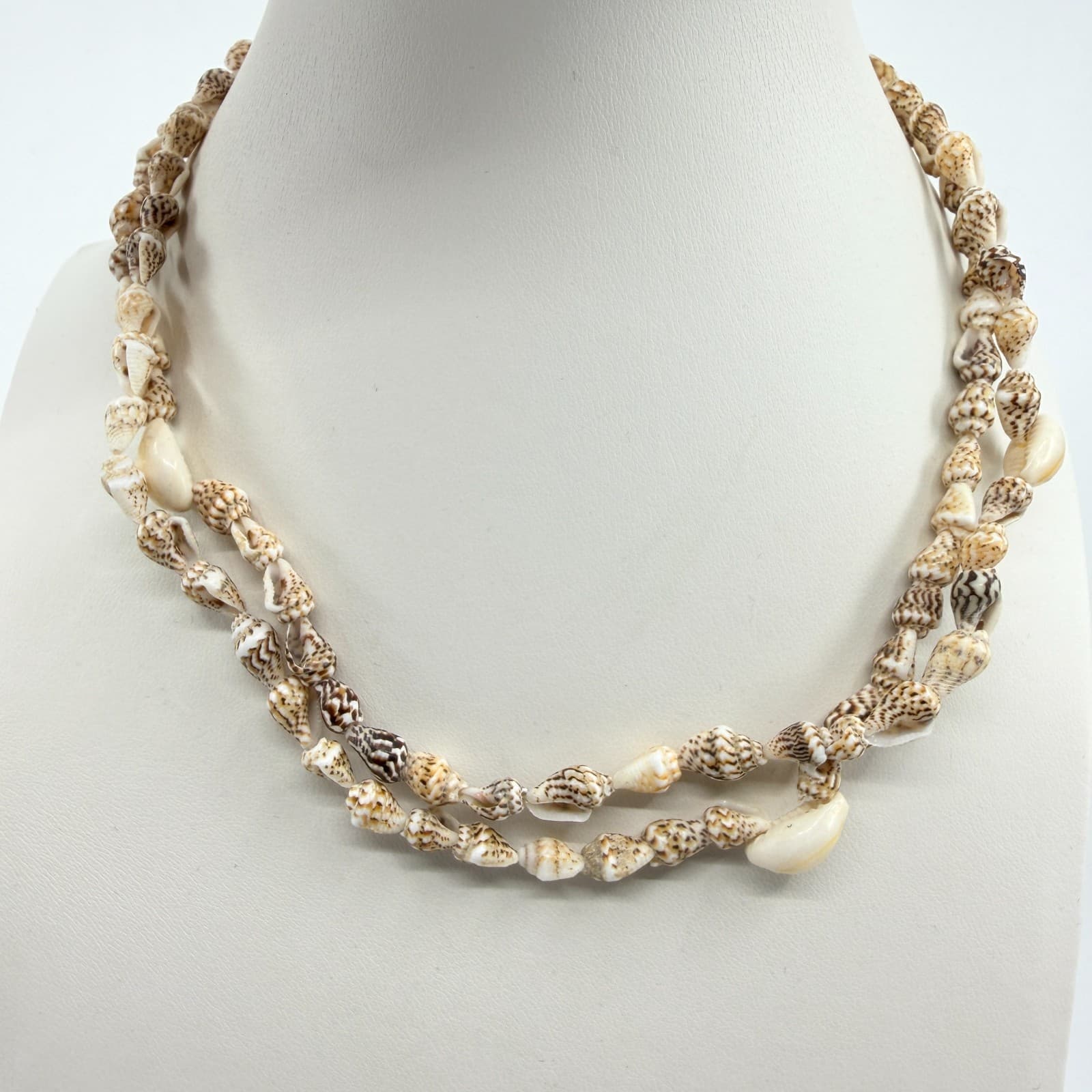 Natural Seashell Multi Strand Necklace Boho Beach Jewelry Gift Summer Accessory