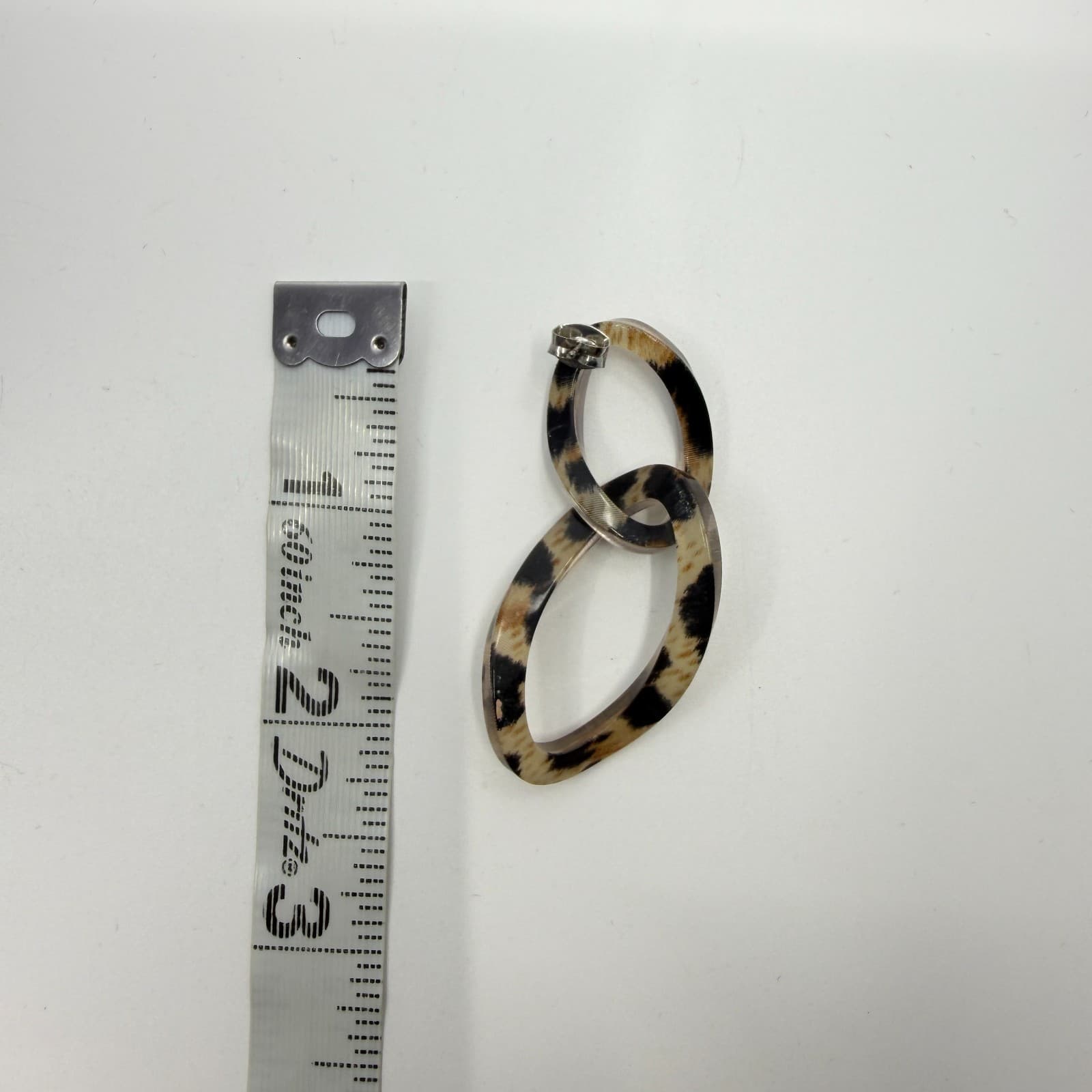 Trendy Leopard Print Resin Link Drop Earrings Statement Boho Festival Jewelry - Thumbnail 10