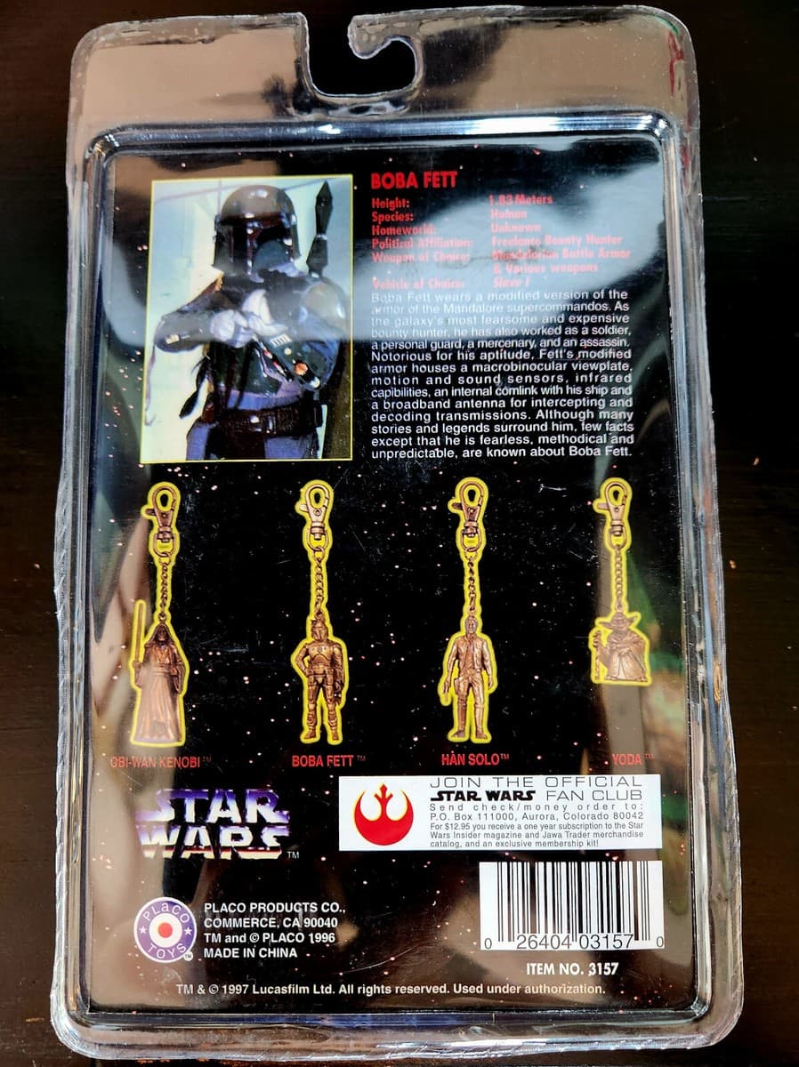 1 X Star Wars Boba Fett Die Cast Metal Key Chain - Thumbnail 3