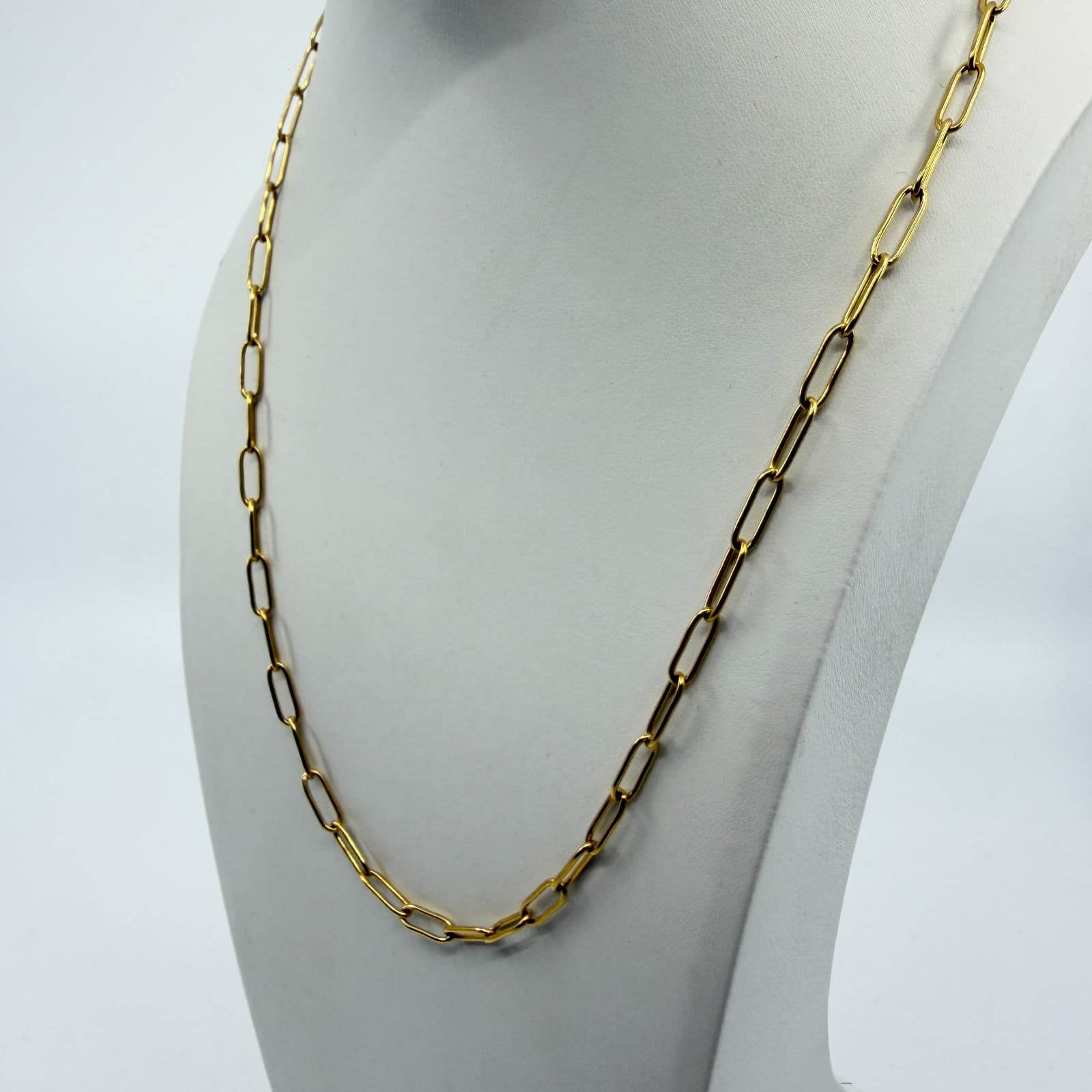 Minimalist Gold Tone Paperclip Chain Necklace Layering Statement Dainty Jewelry - Thumbnail 5