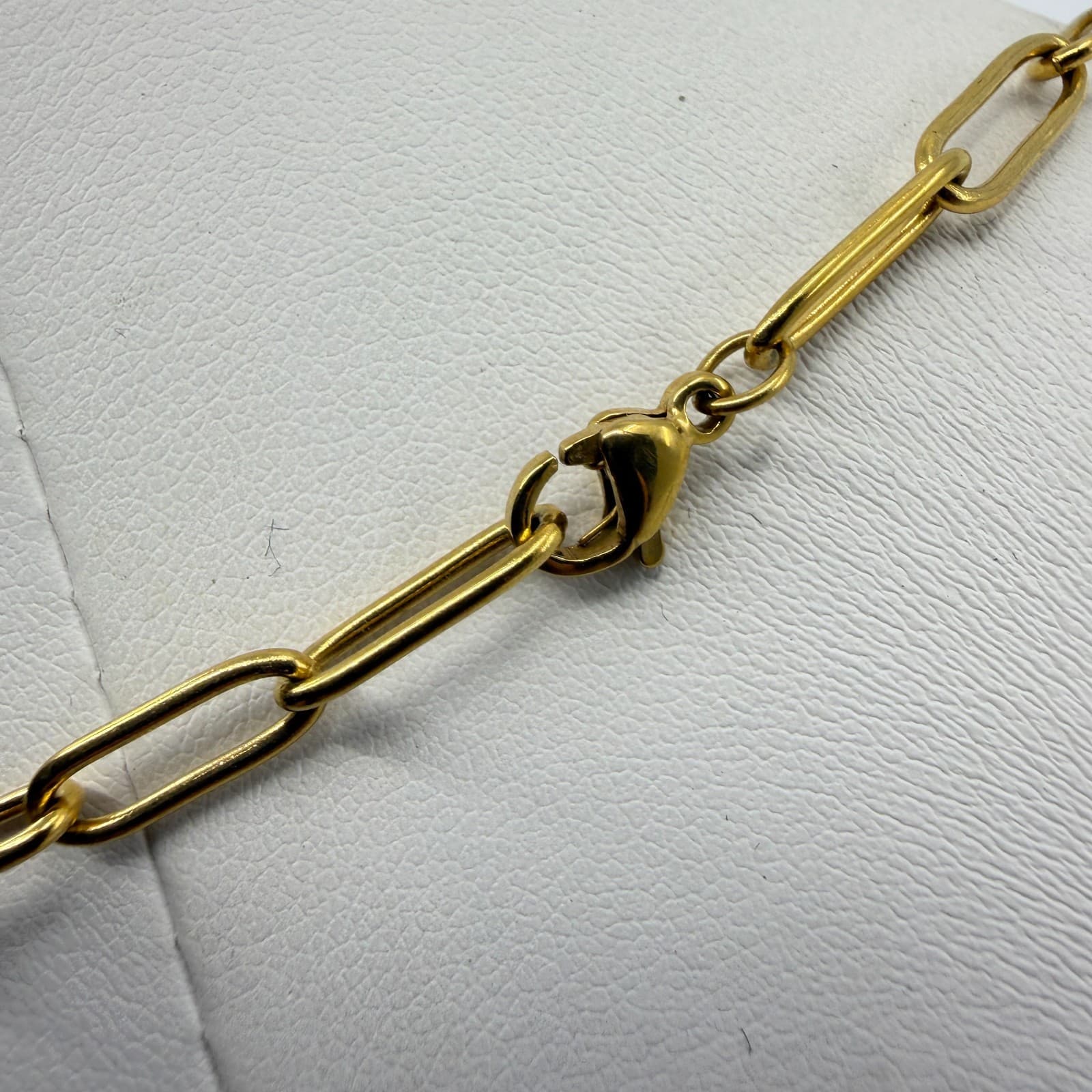 Minimalist Gold Tone Paperclip Chain Necklace Layering Statement Dainty Jewelry - Thumbnail 7