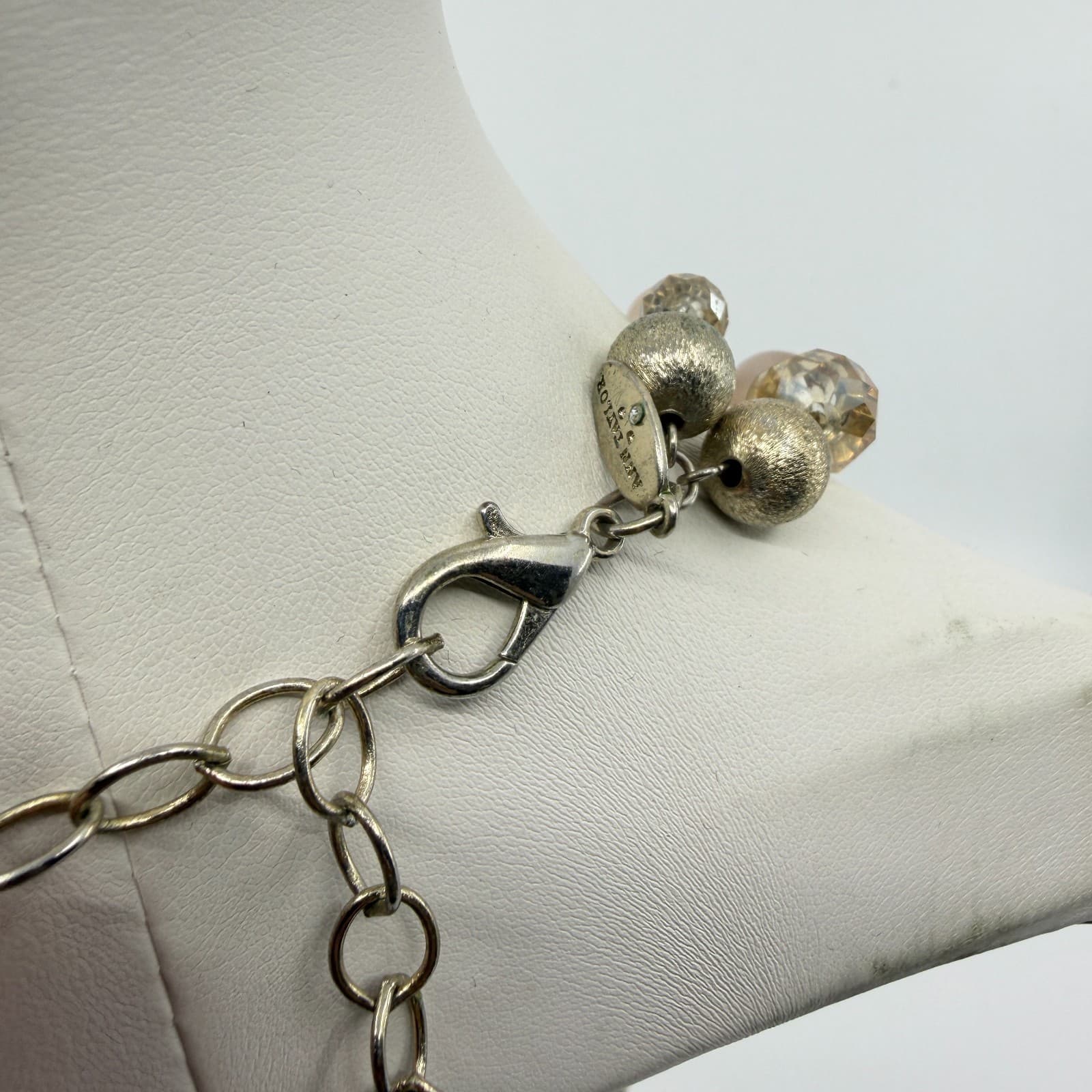 Ann Taylor Beaded Multi Strand Necklace Champagne Gold Tone Statement Boho Chic - Thumbnail 8
