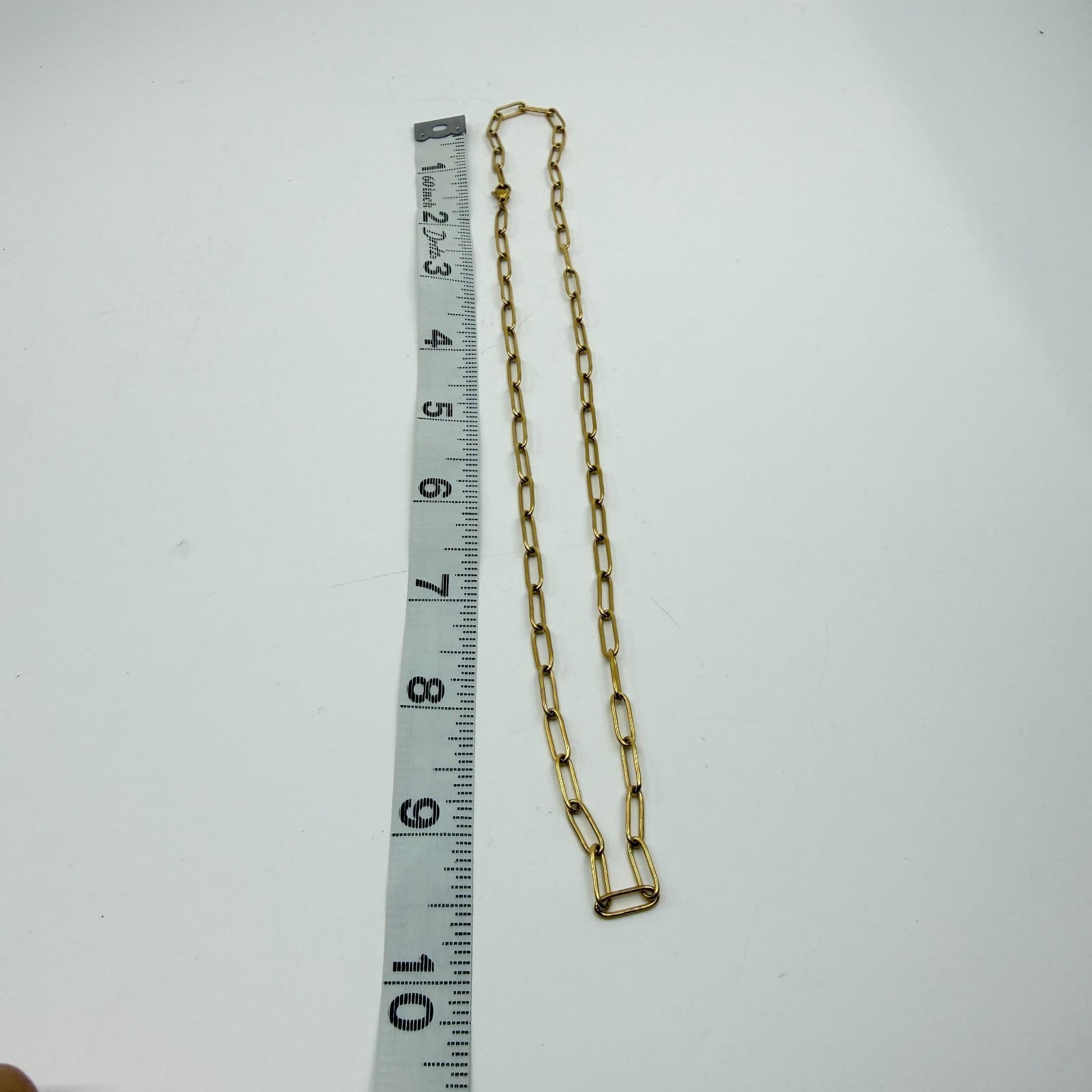 Minimalist Gold Tone Paperclip Chain Necklace Layering Statement Dainty Jewelry - Thumbnail 9