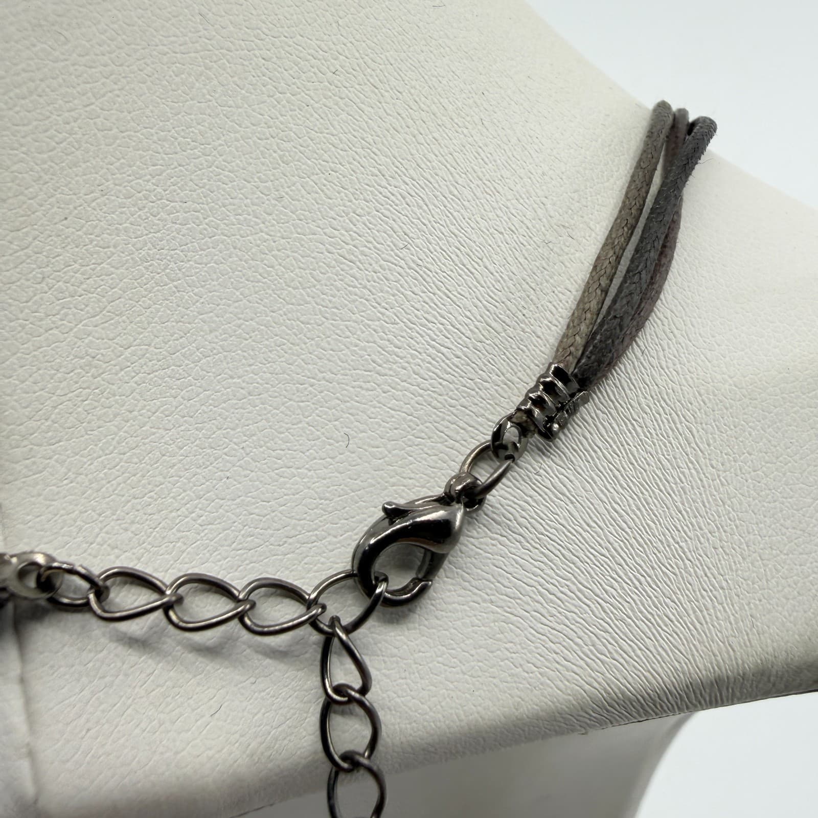 Minimalist Cord Necklace Brown Strands With Tiny Earth Tone Beaded Pendant Charm - Thumbnail 7