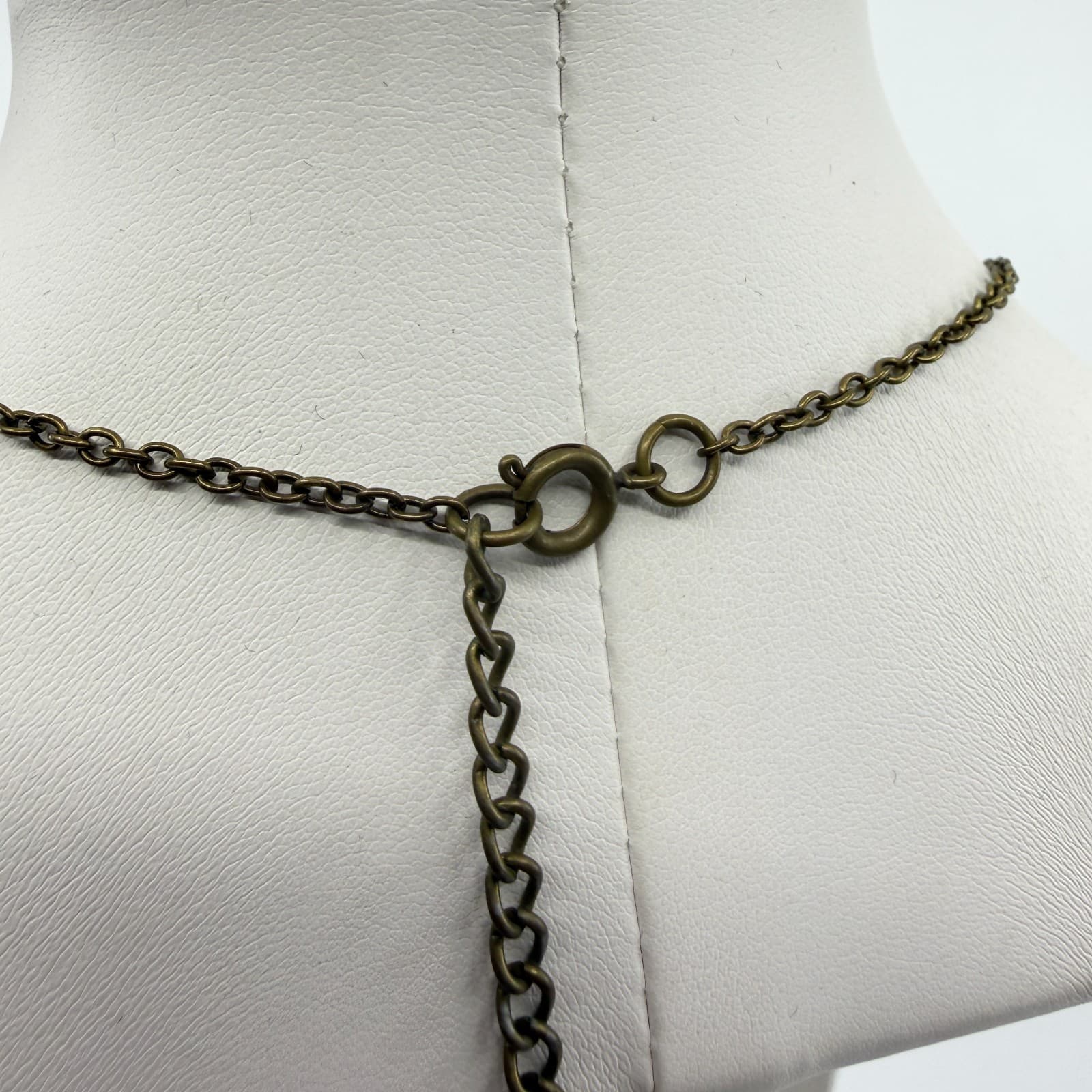 Raw Crystal Point Statement Necklace Bronze Tone Wire Wrapped Boho Festival Gift - Thumbnail 7