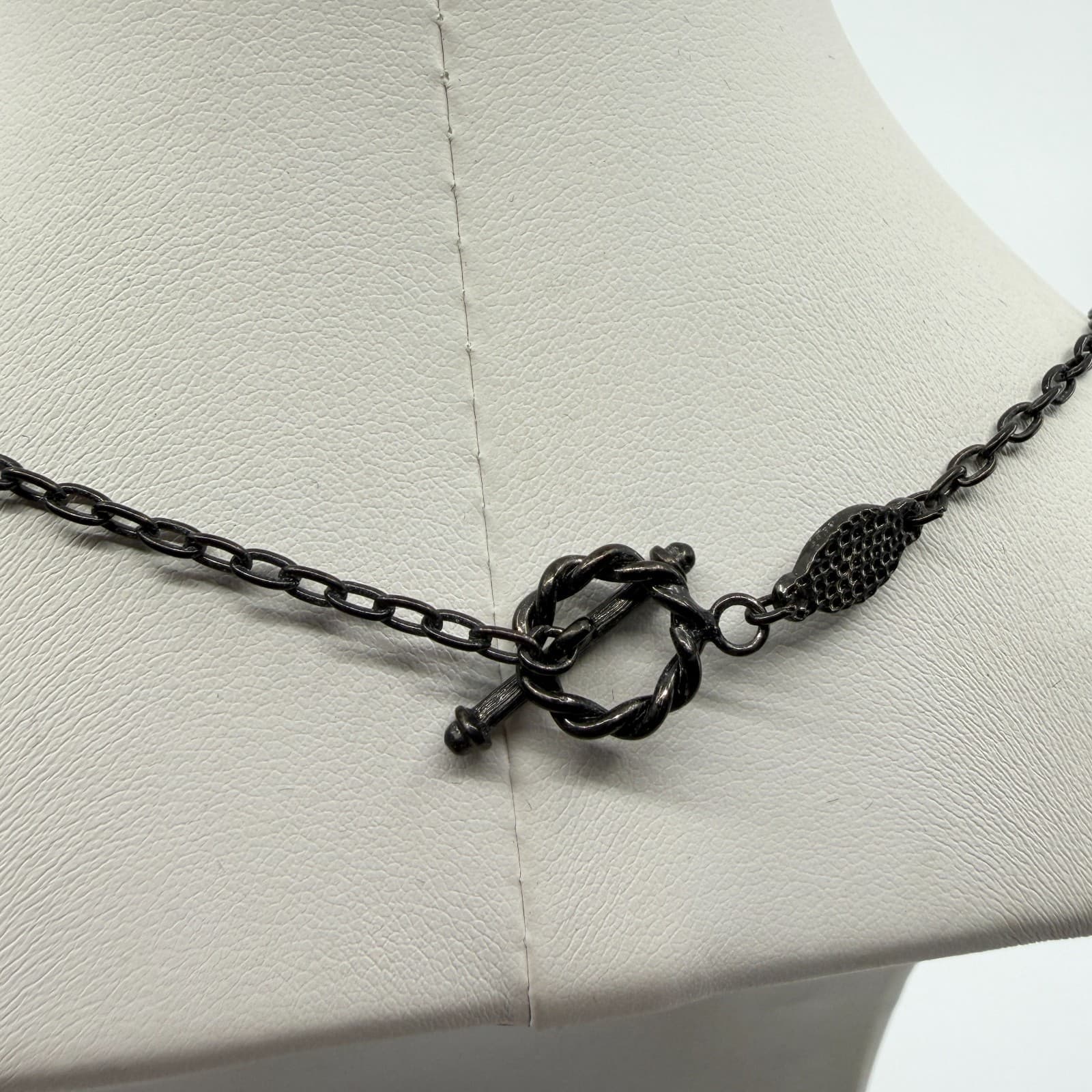 Black Chain Necklace with Clear Crystal Dangle Charms Gothic Statement Jewelry - Thumbnail 8
