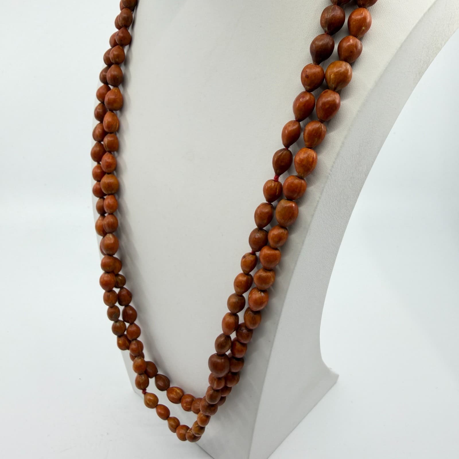 Long Natural Seed Bead Necklace Boho Layering Jewelry Earthy Rustic Minimalist - Thumbnail 8