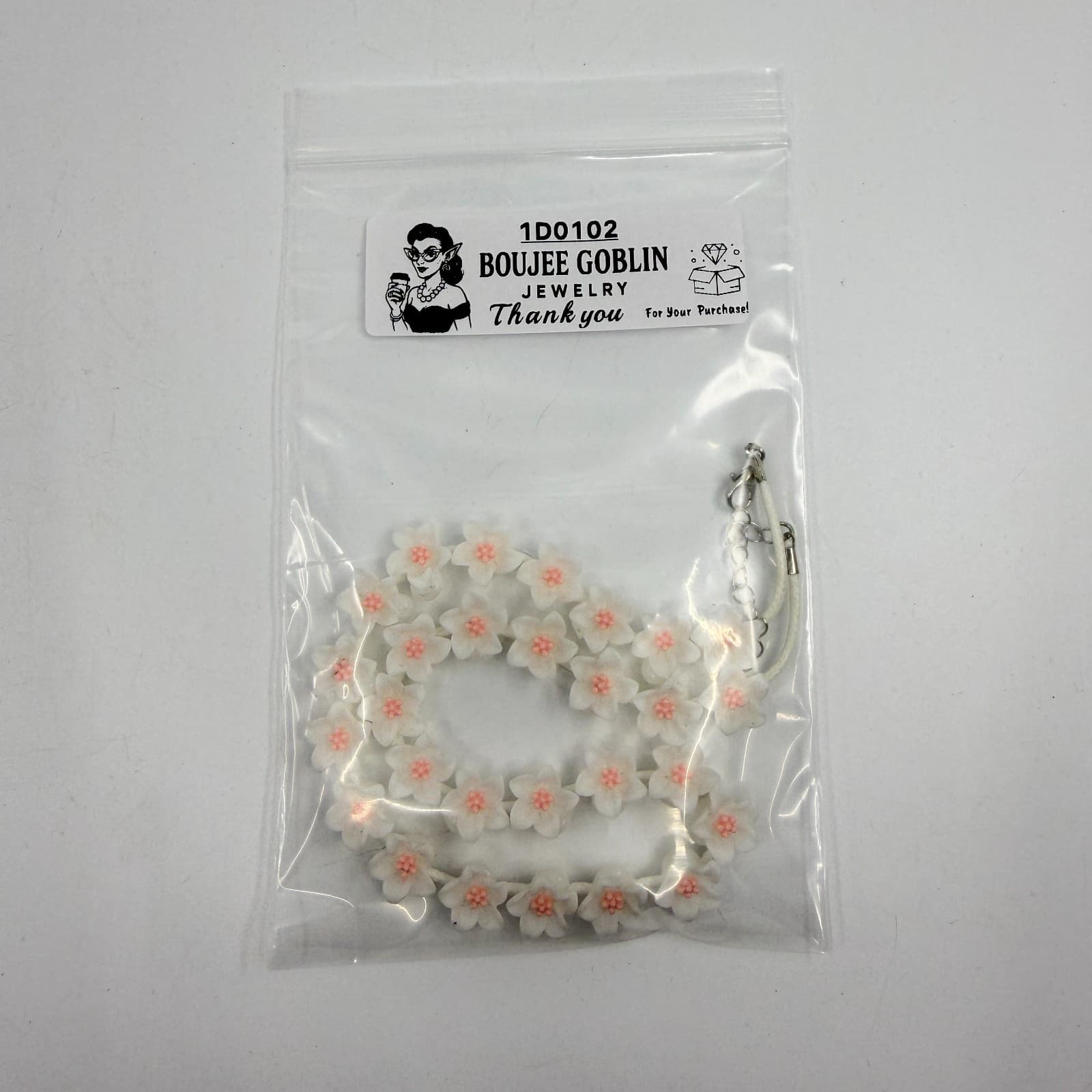White Floral Petal Necklace Romantic Coquette Aesthetic Dainty Cottagecore Charm - Thumbnail 11