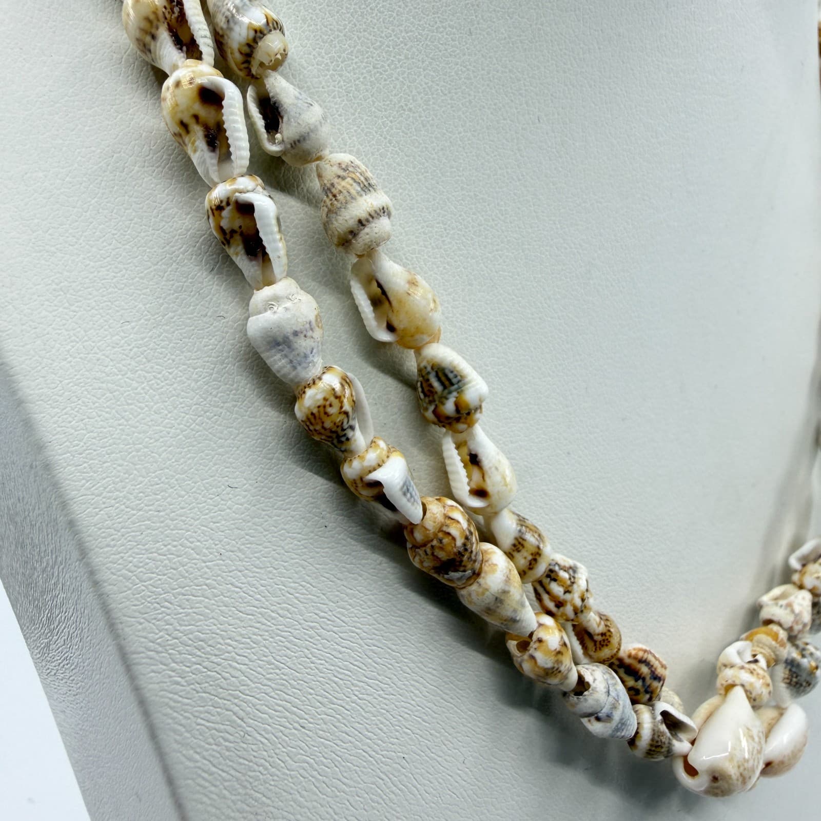 Double Layer Natural Seashell Beaded Necklace Beach Boho Coastal Jewelry Gift - Thumbnail 4