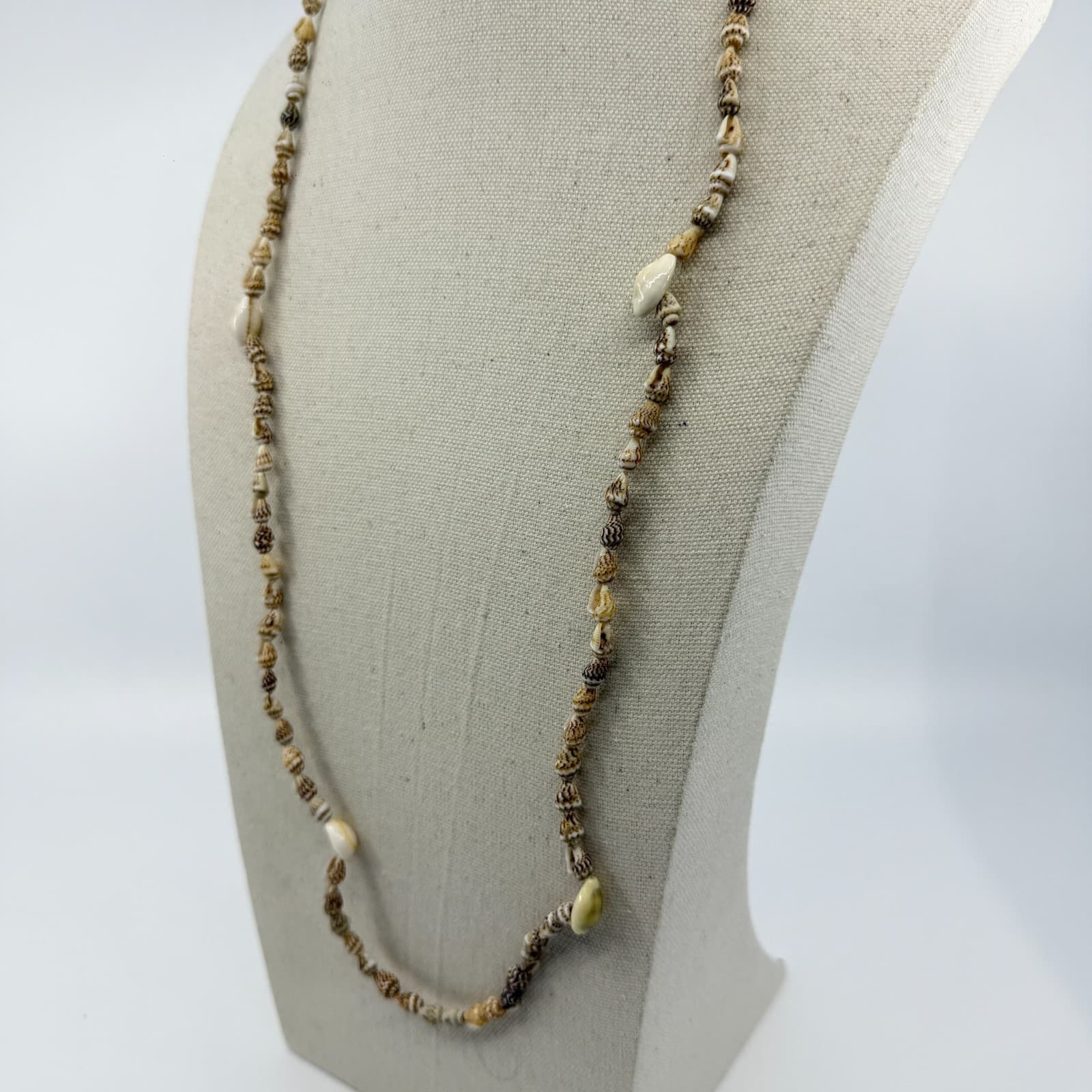 Boho Shell Necklace Long Layering Beach Jewelry Organic Coastal Minimalist Style - Thumbnail 6