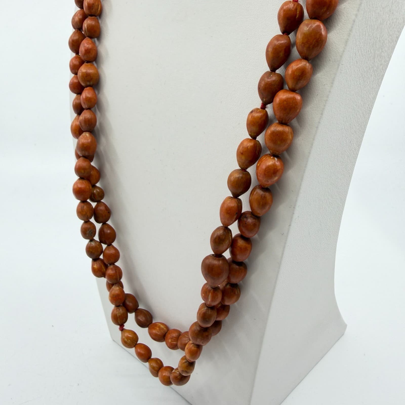 Long Natural Seed Bead Necklace Boho Layering Jewelry Earthy Rustic Minimalist - Thumbnail 7