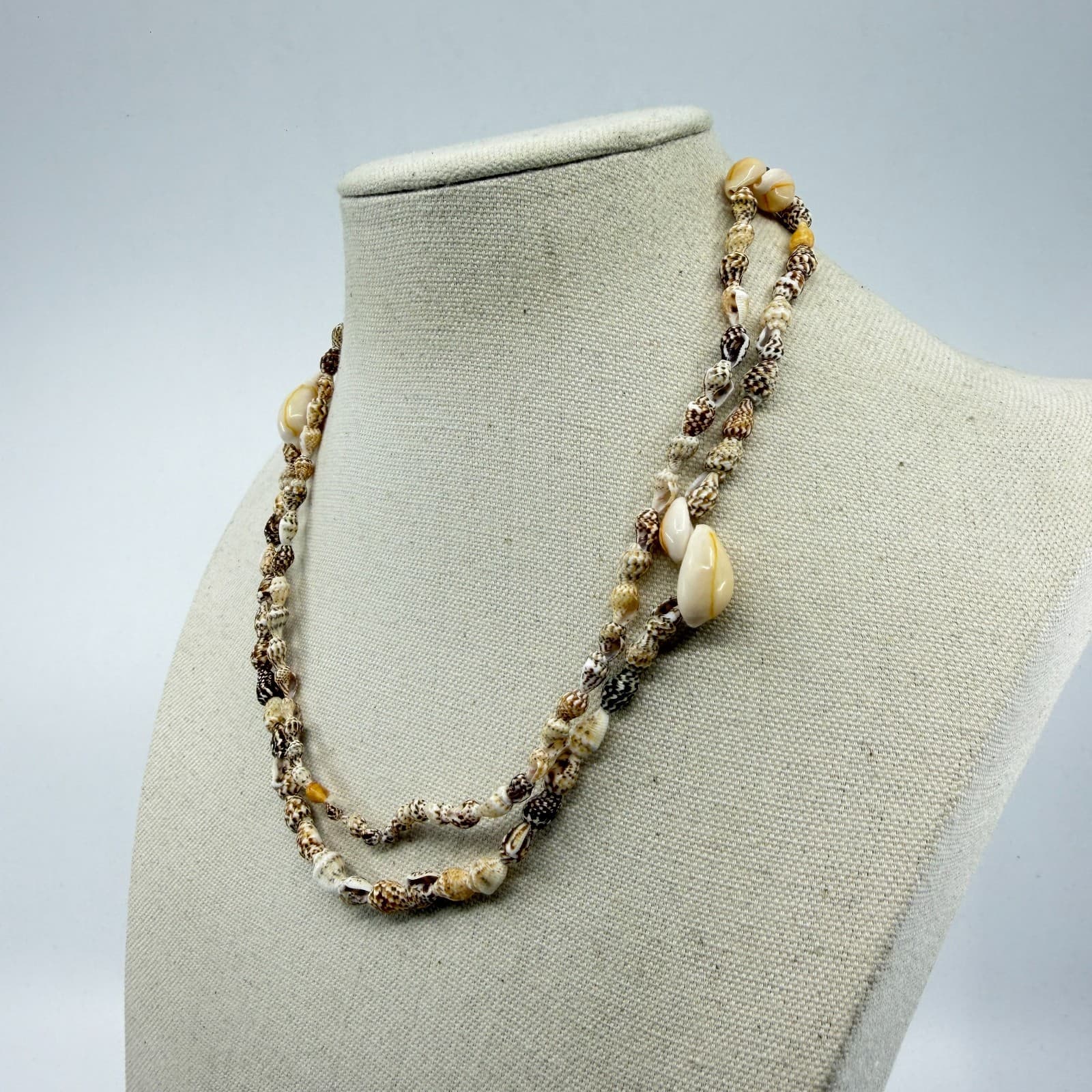 Multi-Strand Seashell Necklace Beach Boho Coastal Layering Summer Jewelry Gift - Thumbnail 6
