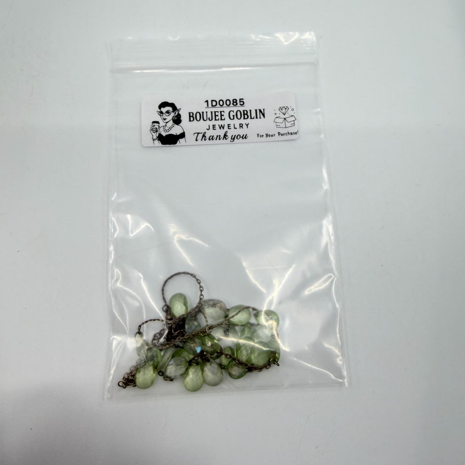 Light Green Faceted Teardrop Crystal Choker Layered Necklace Statement Jewelry - Thumbnail 10