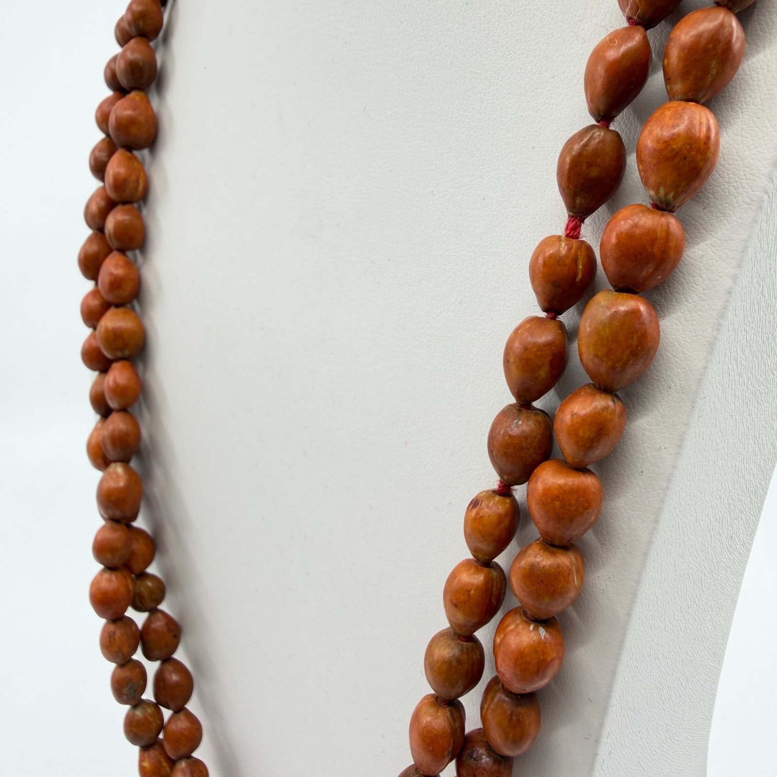 Long Natural Seed Bead Necklace Boho Layering Jewelry Earthy Rustic Minimalist - Thumbnail 9
