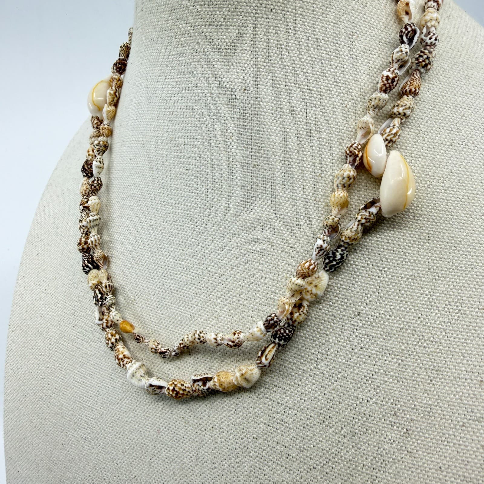 Multi-Strand Seashell Necklace Beach Boho Coastal Layering Summer Jewelry Gift - Thumbnail 4