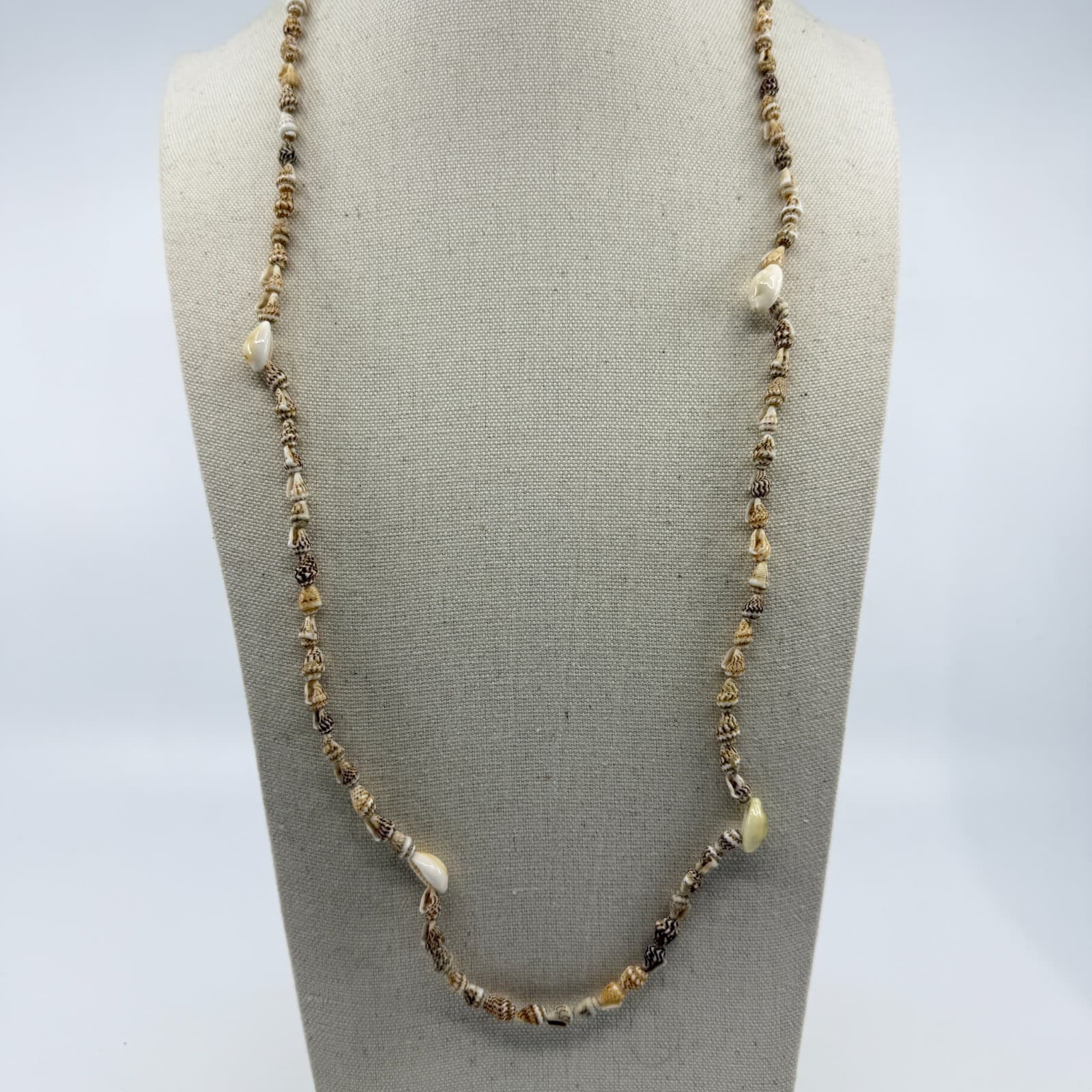 Boho Shell Necklace Long Layering Beach Jewelry Organic Coastal Minimalist Style - Thumbnail 7