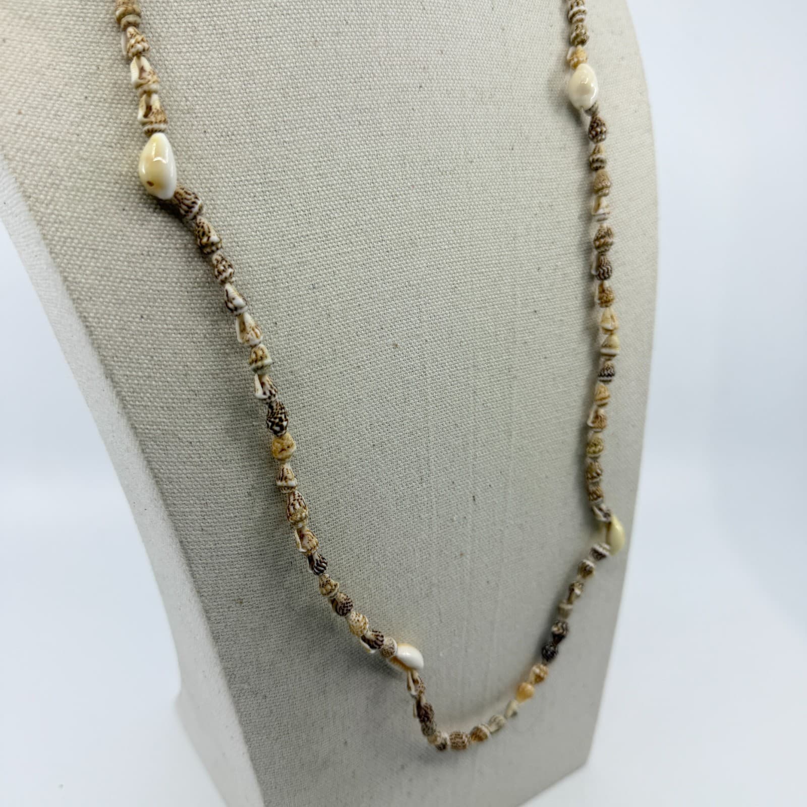 Boho Shell Necklace Long Layering Beach Jewelry Organic Coastal Minimalist Style - Thumbnail 3