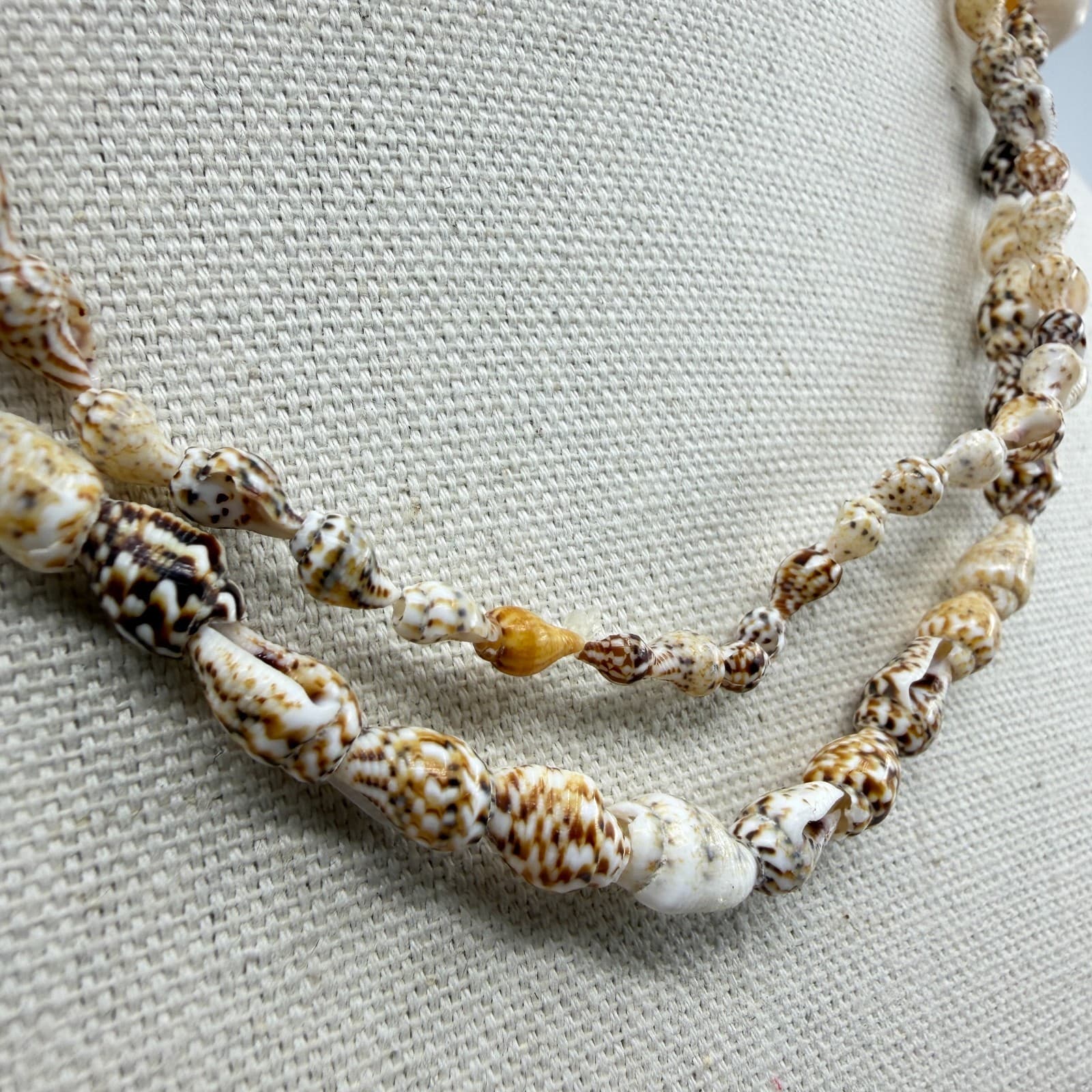 Multi-Strand Seashell Necklace Beach Boho Coastal Layering Summer Jewelry Gift - Thumbnail 2