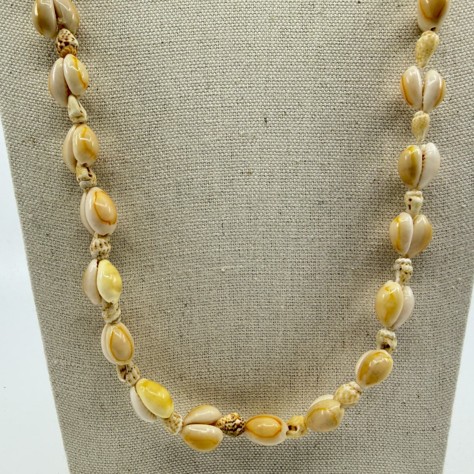 Natural Cowrie Shell Beaded Necklace Beach Boho Surf Aesthetic Statement Jewelry - Thumbnail 2