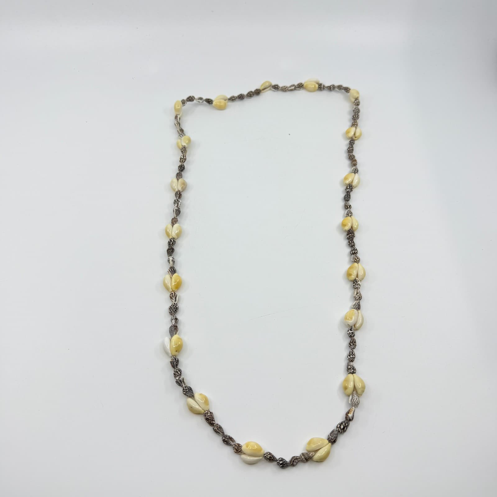 Natural Seashell Beaded Double Layer Necklace Beach Boho Surf Statement Jewelry - Thumbnail 7