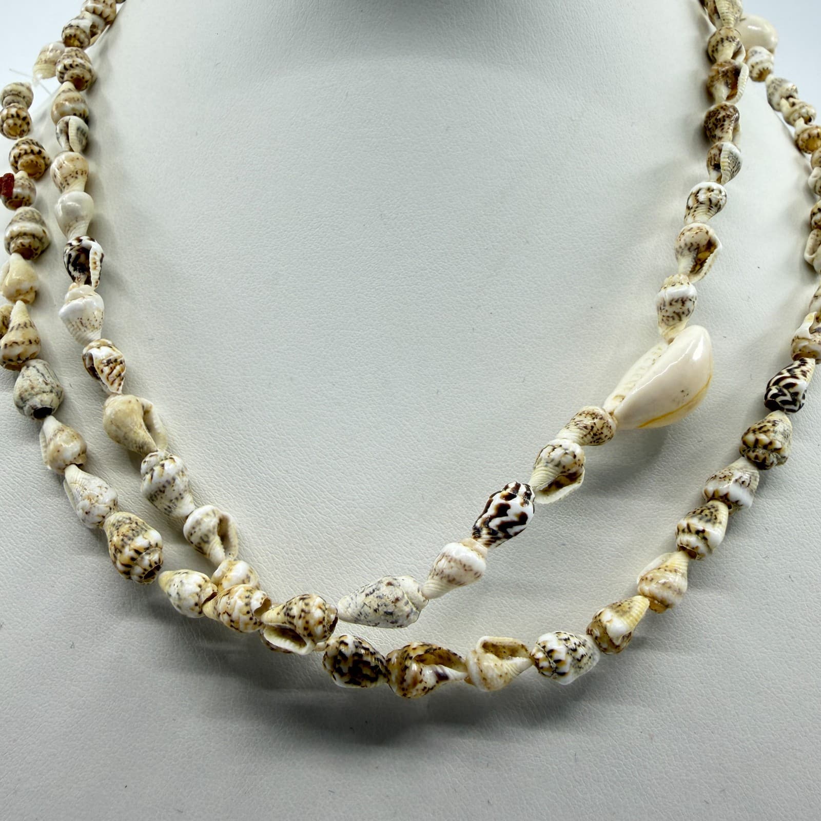 Natural Shell Layered Necklace Bohemian Beachy Statement Jewelry Gift for Her - Thumbnail 3