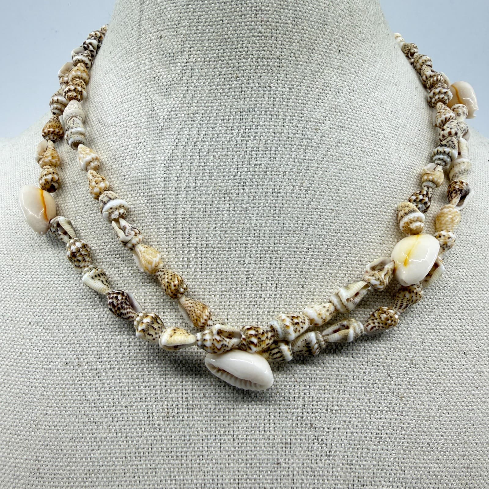 Bohemian Shell Layered Necklace Natural Beachy Statement Jewelry Gift for Her - Thumbnail 3