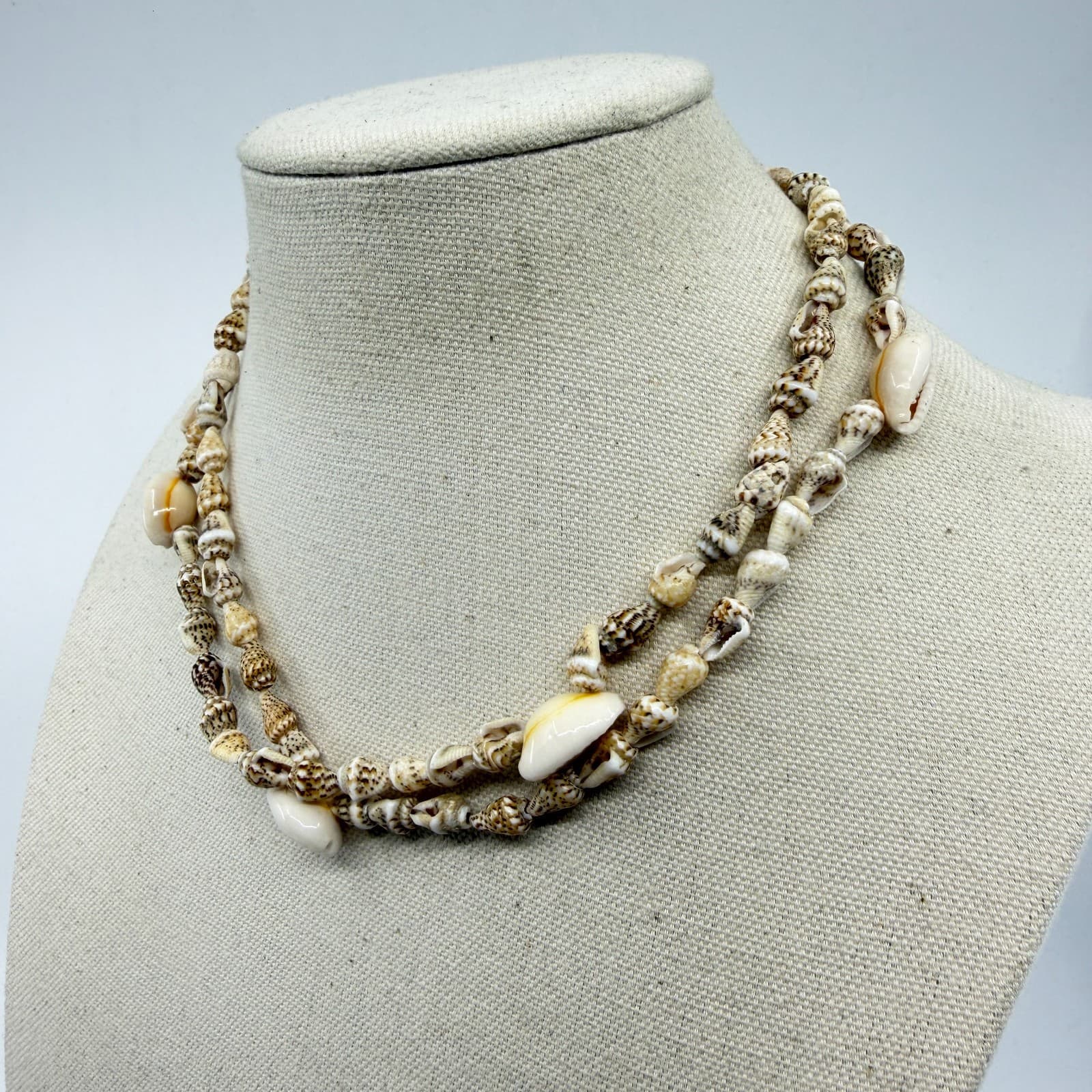 Bohemian Shell Layered Necklace Natural Beachy Statement Jewelry Gift for Her - Thumbnail 2