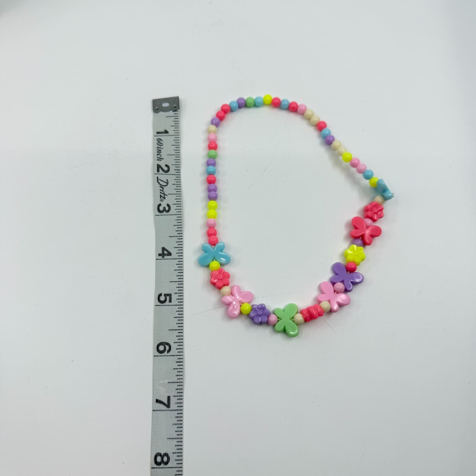 Pastel Butterfly Flower Beaded Necklace Y2K Cottagecore Fun Statement Jewelry - Thumbnail 8