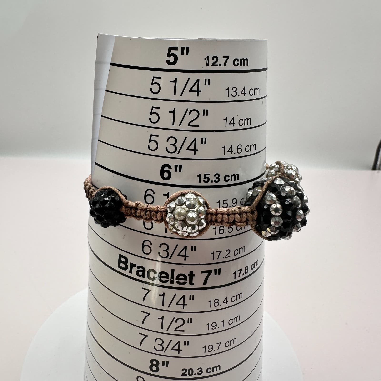Vintage Y2K Shamballa Macrame Bracelet Rhinestone Disco Ball Beaded Jewelry Boho - Thumbnail 9